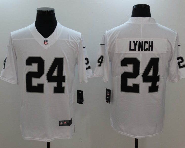 Men's Las Vegas Raiders Marshawn Lynch #24 White Jersey
