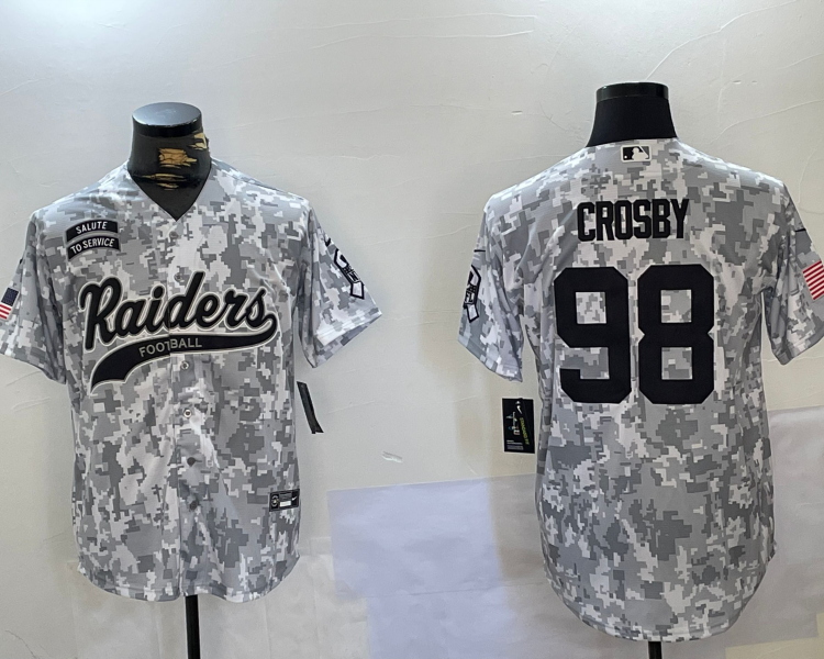 Men's Las Vegas Raiders Maxx Crosby #98 Arctic Camo 2024 Salute to Service Jersey