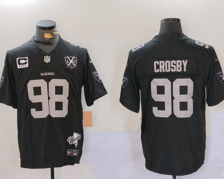 Men's Las Vegas Raiders Maxx Crosby #98 Black 2024 Vapor F.U.S.E. Limited Jersey