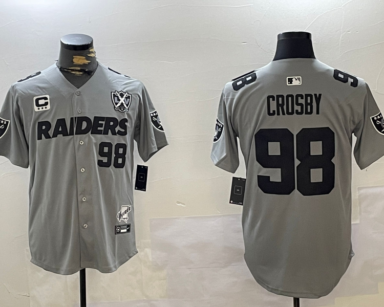 Men's Las Vegas Raiders Maxx Crosby #98 Gray Jersey
