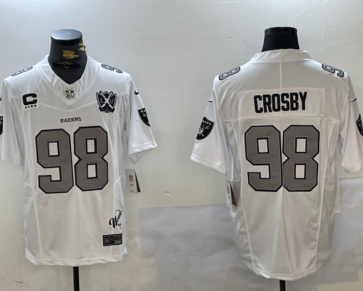 Men's Las Vegas Raiders Maxx Crosby #98 White Jersey