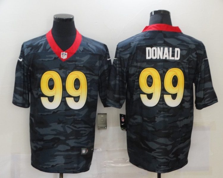 Men's Los Angeles Rams Aaron Donald #99 Gray Camouflage Jersey