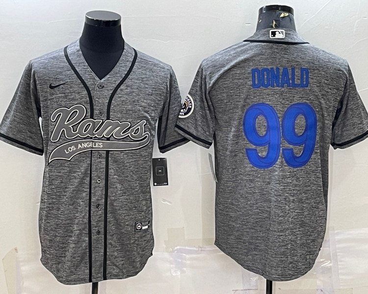 Men's Los Angeles Rams Aaron Donald #99 Gray Jersey Joint Edition