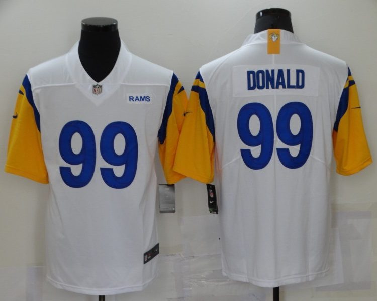 Men's Los Angeles Rams Aaron Donald #99 White Legend Jersey