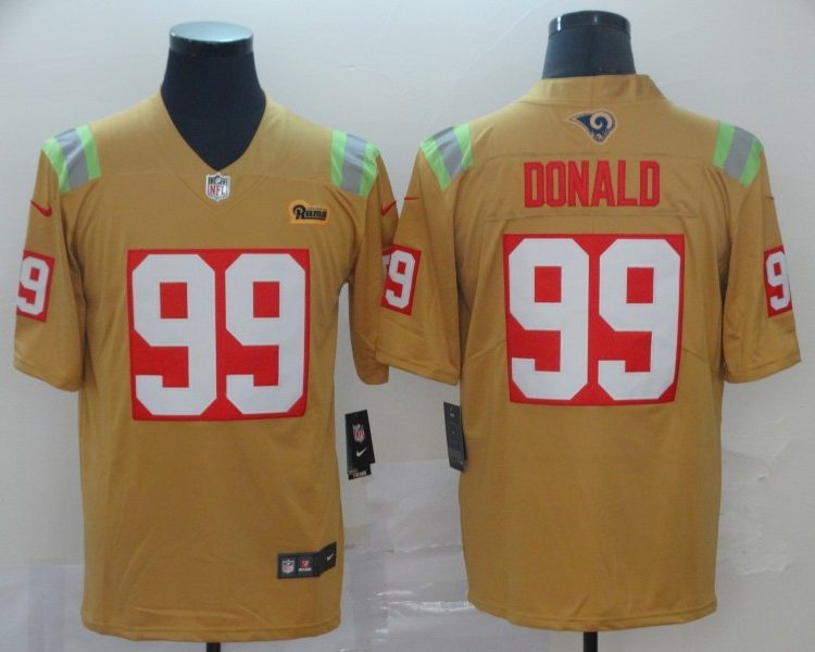 Men's Los Angeles Rams Aaron Donald #99 Yellow City Edition Jersey