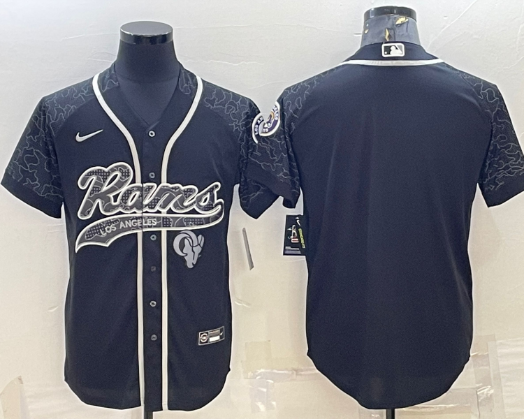 Men's Los Angeles Rams Black RFLCTV Limited Blank Jersey