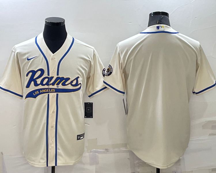Men's Los Angeles Rams Bone Blank Jersey