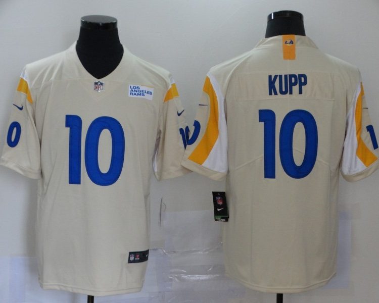 Men's Los Angeles Rams Cooper Kupp #10 Beige Vapor Limited Jersey