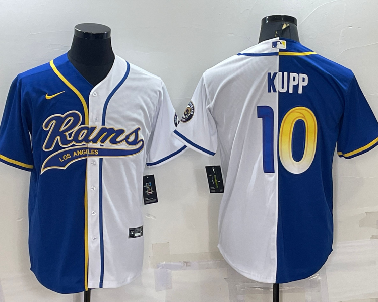 Men's Los Angeles Rams Cooper Kupp #10 Blue/White Jersey Joint Edition