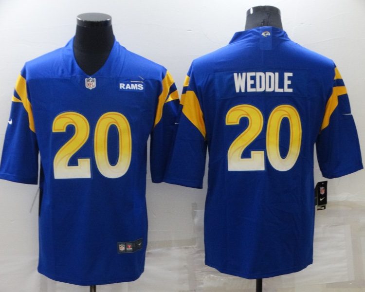 Men's Los Angeles Rams Eric Weddle #20 Blue Jersey