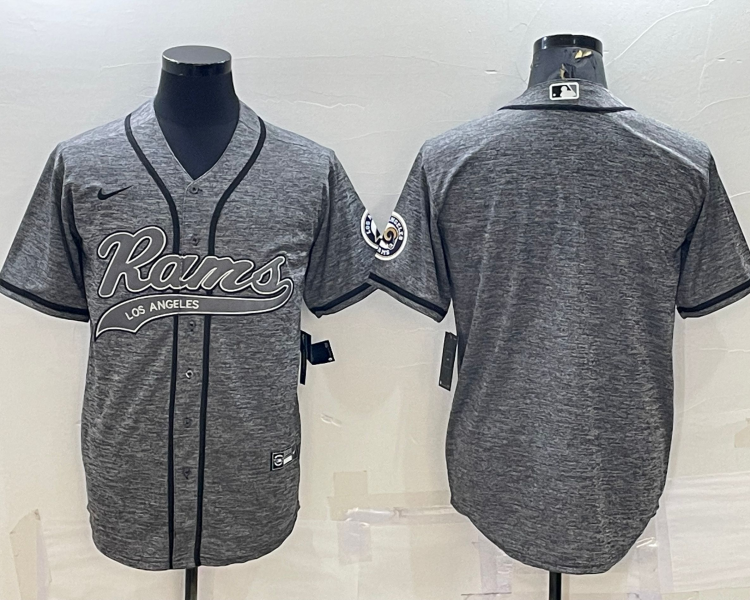 Men's Los Angeles Rams Gray Blank Jersey