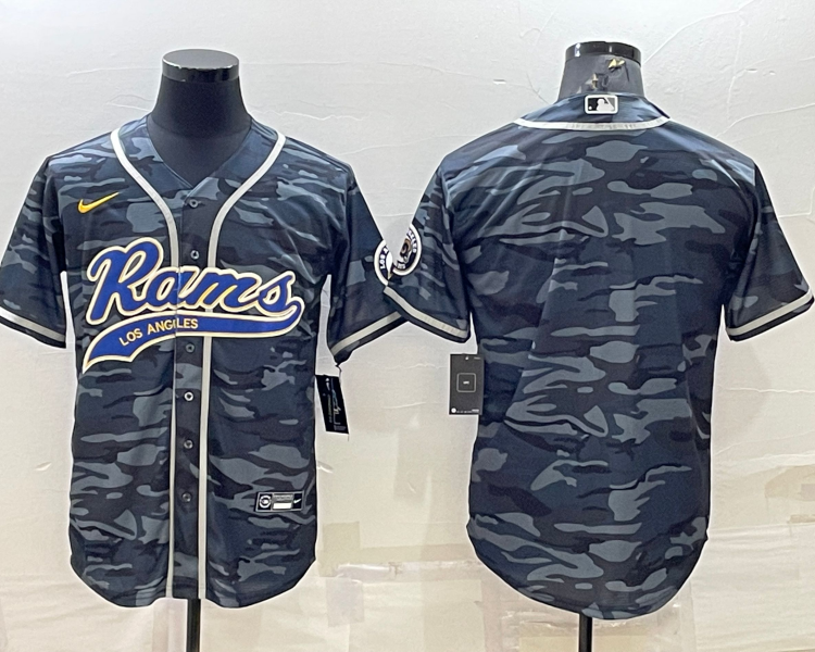 Men's Los Angeles Rams Grey Camouflage Blank Jersey