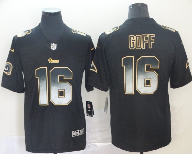 Men's Los Angeles Rams Jared Goff #16 Black Alternate Jersey