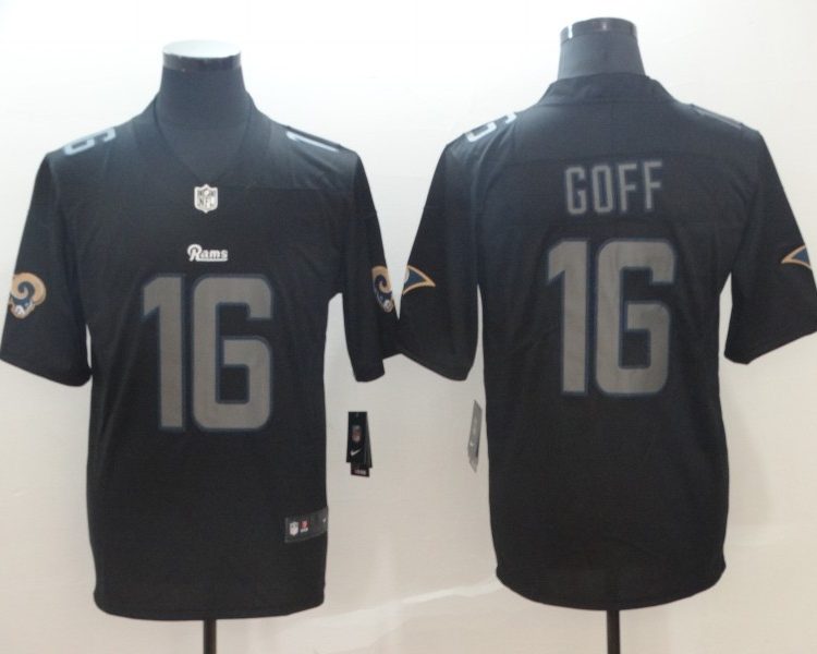 Men's Los Angeles Rams Jared Goff #16 Black Jersey
