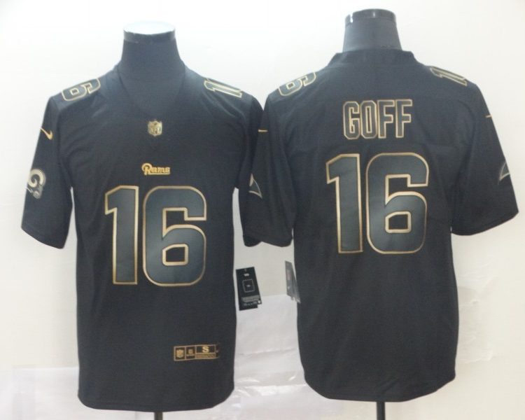 Men's Los Angeles Rams Jared Goff #16 Black Jersey