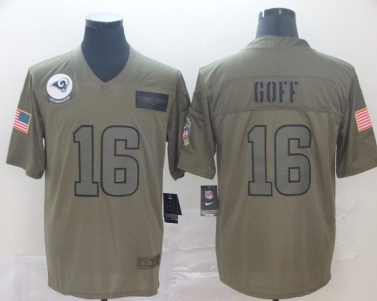 Men's Los Angeles Rams Jared Goff #16 Brown Jersey