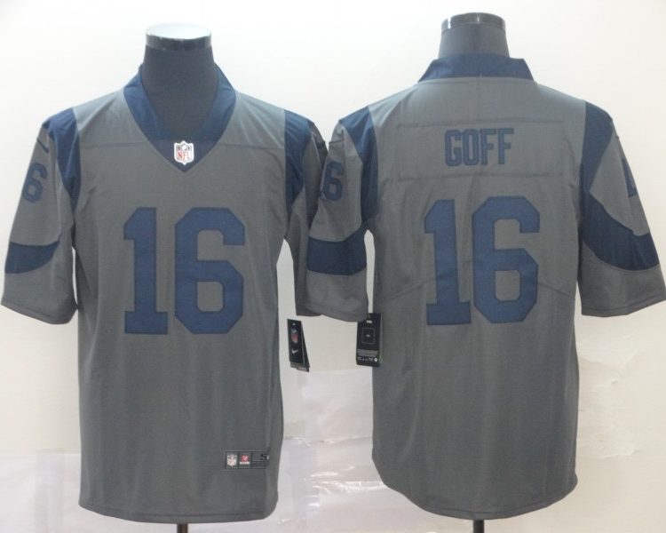 Men's Los Angeles Rams Jared Goff #16 Gray Inverted Legend Jersey