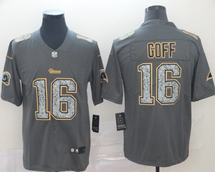 Men's Los Angeles Rams Jared Goff #16 Gray Jersey