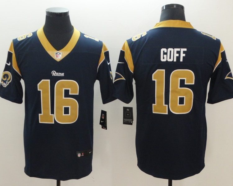 Men's Los Angeles Rams Jared Goff #16 Navy Jersey