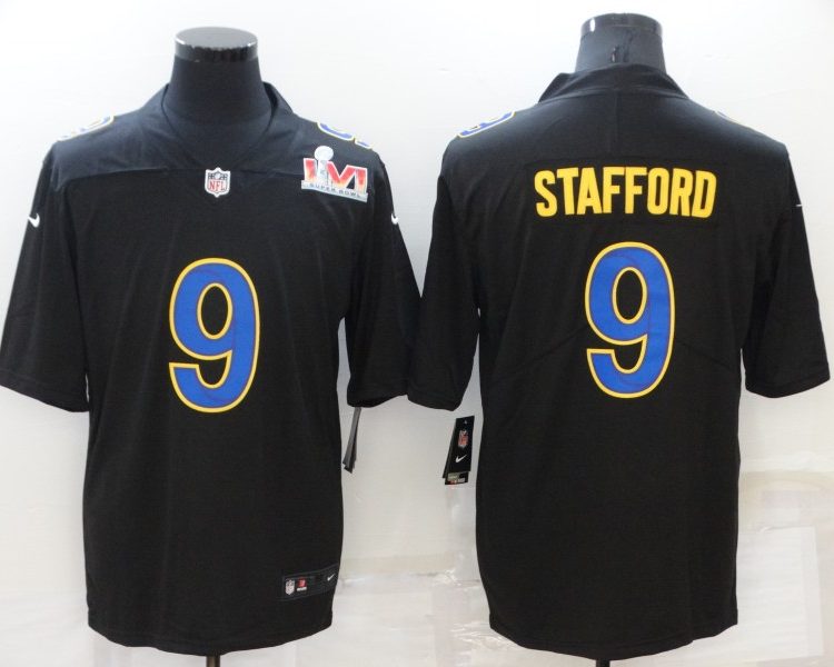 Men's Los Angeles Rams Matthew Stafford #9 Black Jersey