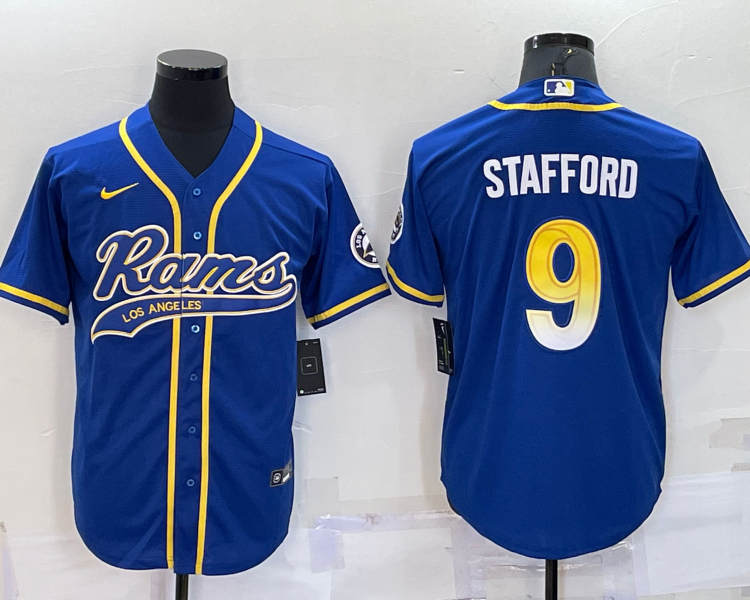 Men's Los Angeles Rams Matthew Stafford #9 Blue Jersey Joint Edition