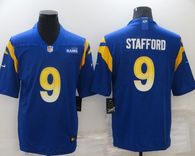 Men's Los Angeles Rams Matthew Stafford #9 Blue Vapor Limited Jersey