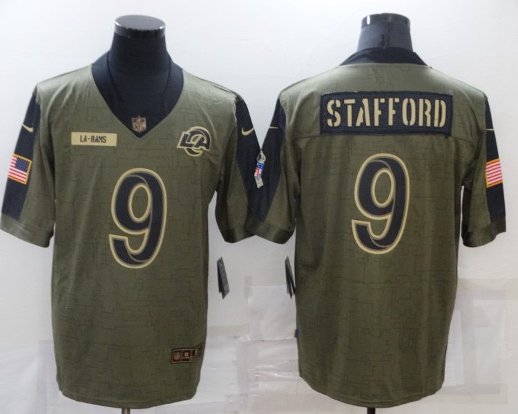 Men's Los Angeles Rams Matthew Stafford #9 Brown Jersey