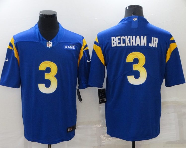Men's Los Angeles Rams Odell Beckham Jr. #3 Blue Jersey