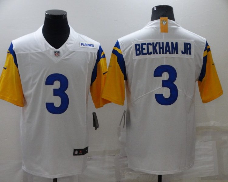 Men's Los Angeles Rams Odell Beckham Jr. #3 White Jersey