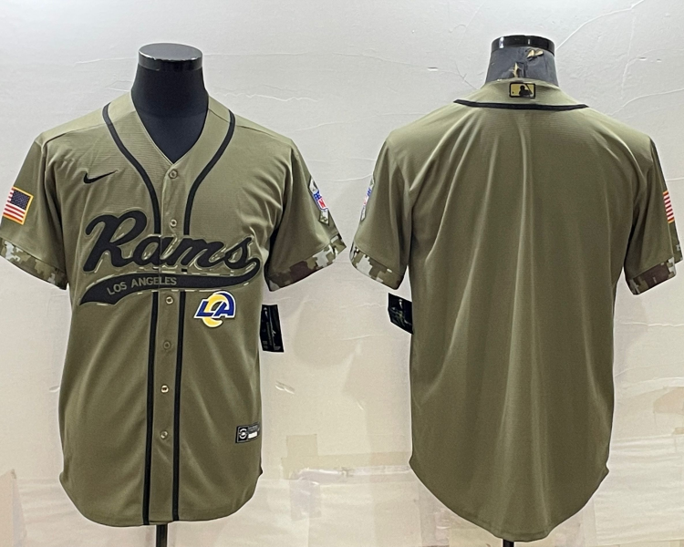 Men's Los Angeles Rams Olive 2022 Salute To Service Limited Blank Jersey