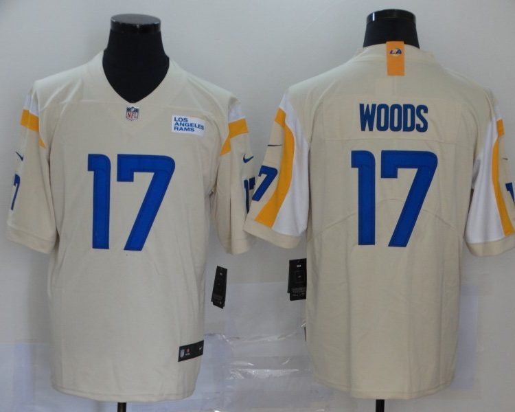 Men's Los Angeles Rams Robert Woods #17 Beige Jersey