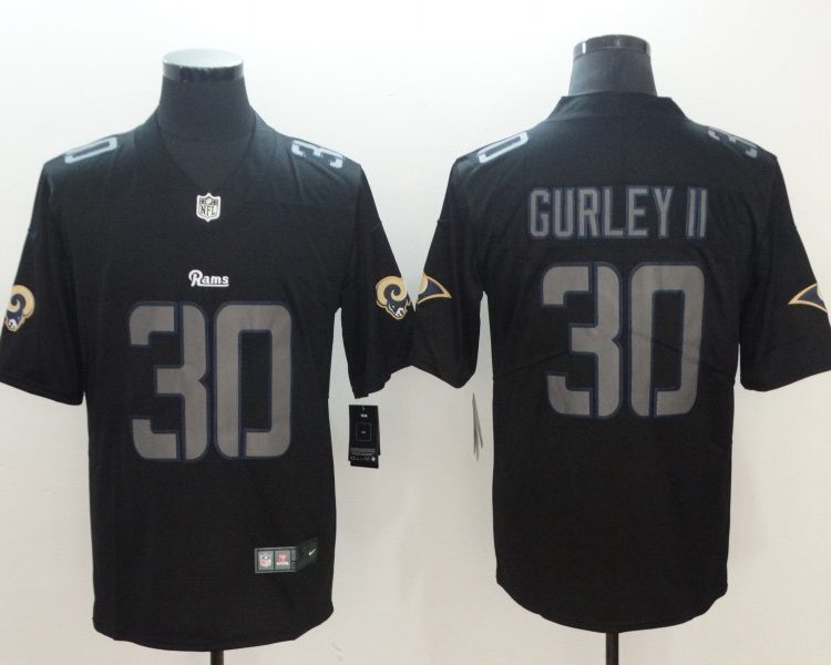 Men's Los Angeles Rams Todd Gurley II #30 Black Alternate Jersey
