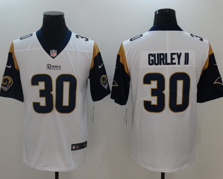 Men's Los Angeles Rams Todd Gurley II #30 White Jersey