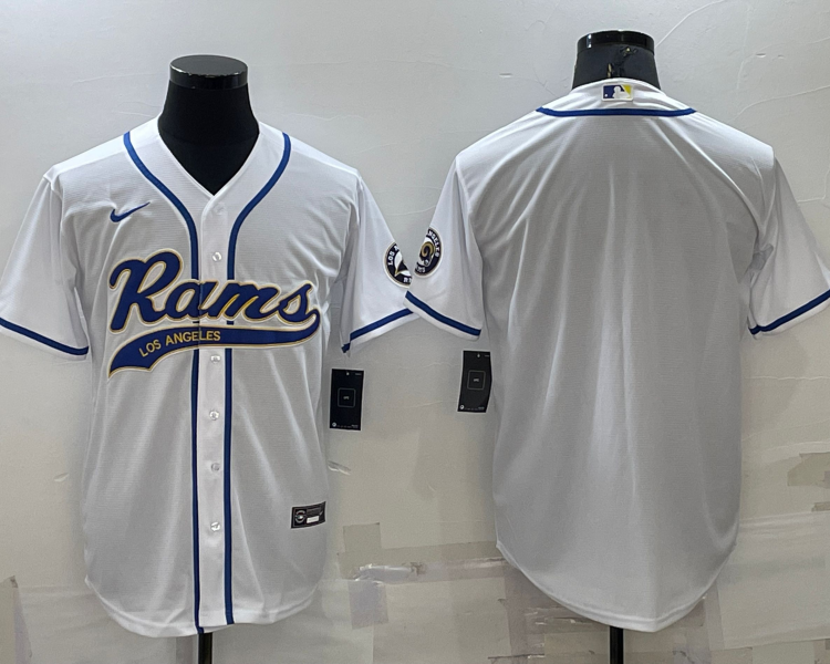 Men's Los Angeles Rams White Blank Jersey