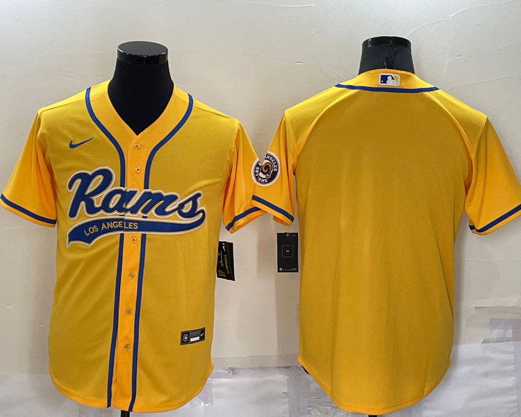 Men's Los Angeles Rams Yellow Blank Jersey