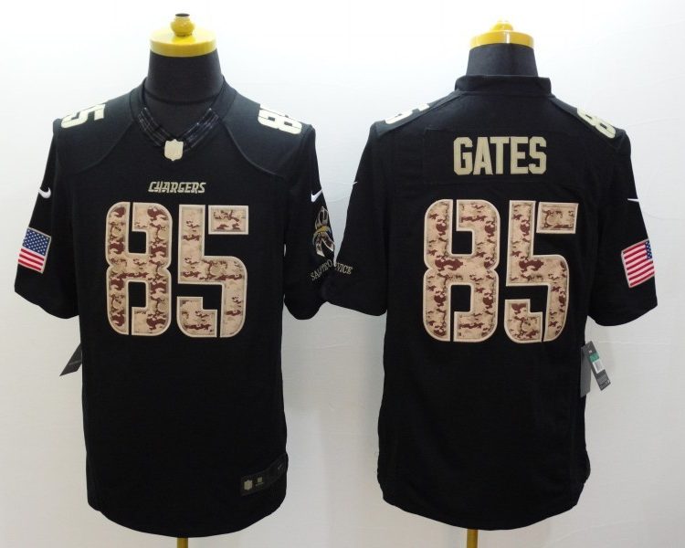 Men's Los Angeles Chargers Antonio Gates #85 Black Jersey