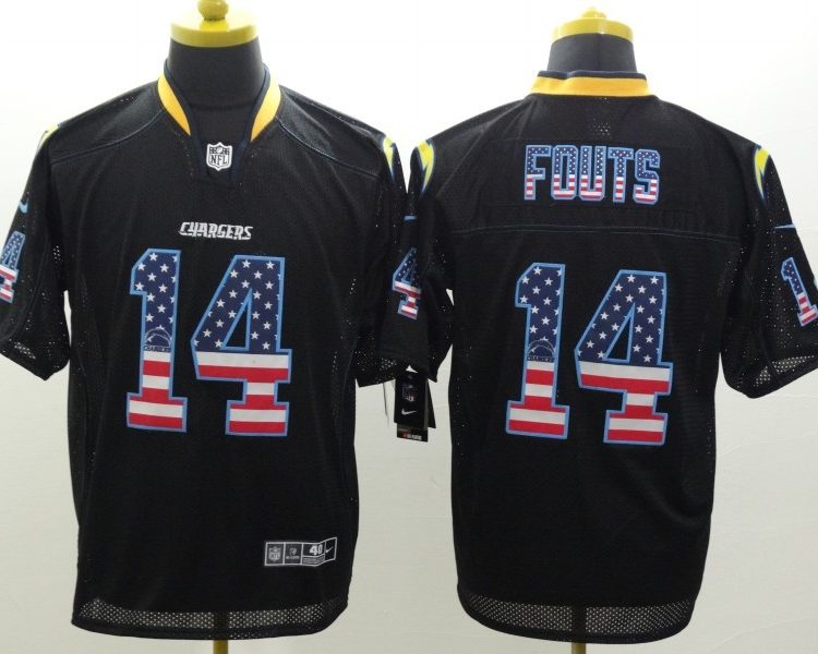 Men's Los Angeles Chargers Dan Fouts #14 Black Jersey