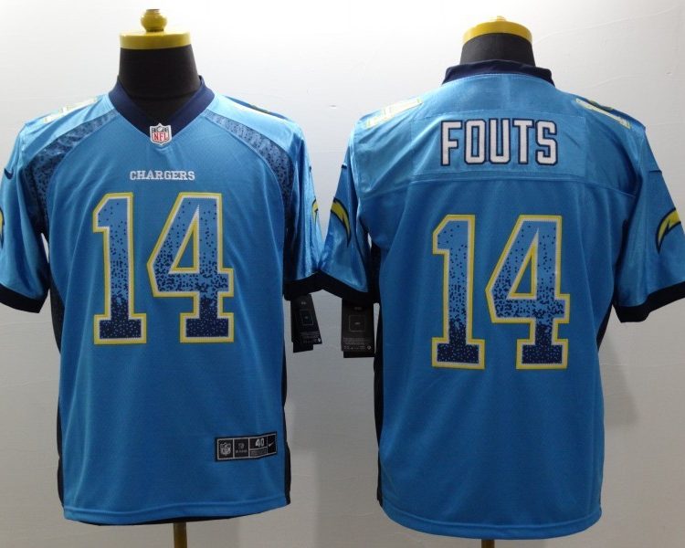 Men's Los Angeles Chargers Dan Fouts #14 Blue Jersey