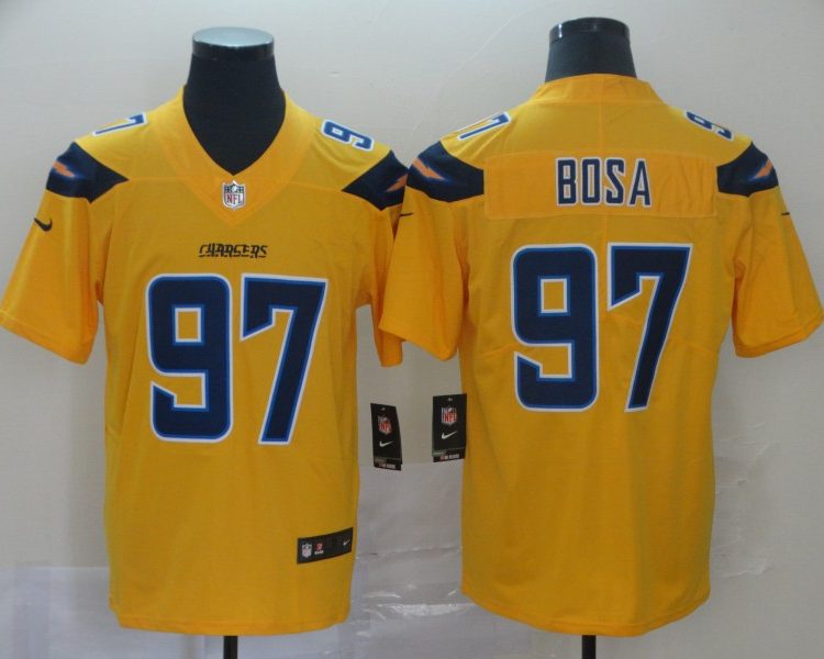Men's Los Angeles Chargers Joey Bosa #97 Yellow Inverted Legend Jersey