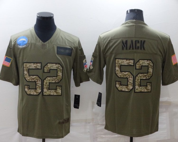 Men's Los Angeles Chargers Khalil Mack #52 Brown Jersey