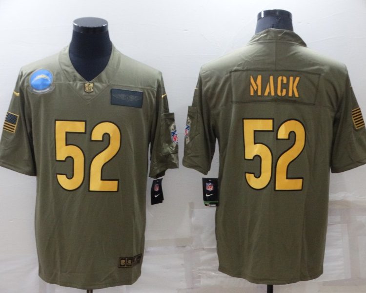 Men's Los Angeles Chargers Khalil Mack #52 Brown Jersey