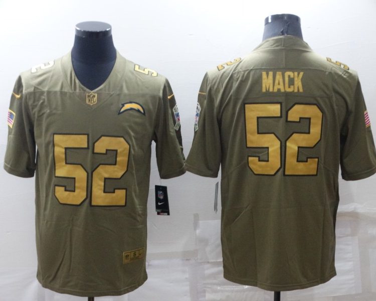 Men's Los Angeles Chargers Khalil Mack #52 Brown Team Jersey