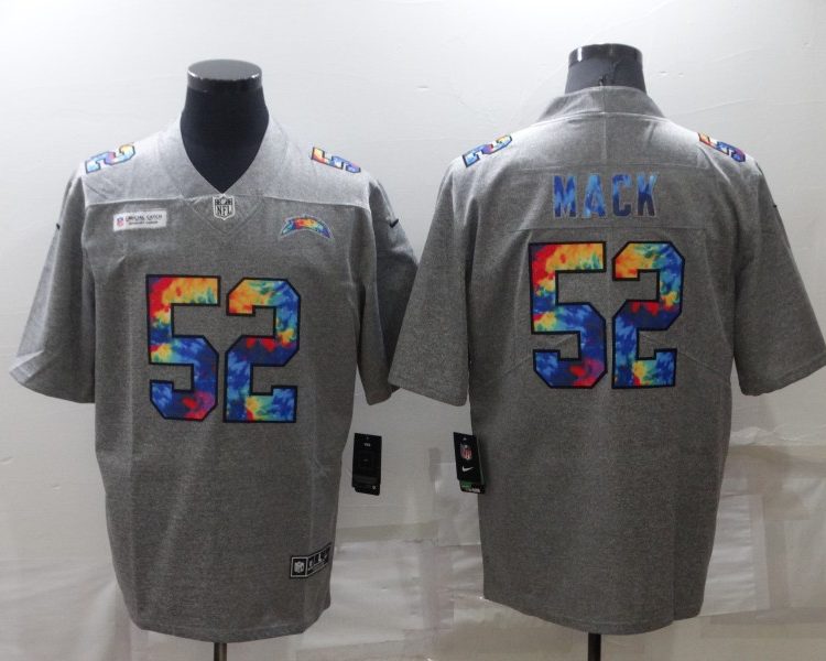 Men's Los Angeles Chargers Khalil Mack #52 Gray Jersey