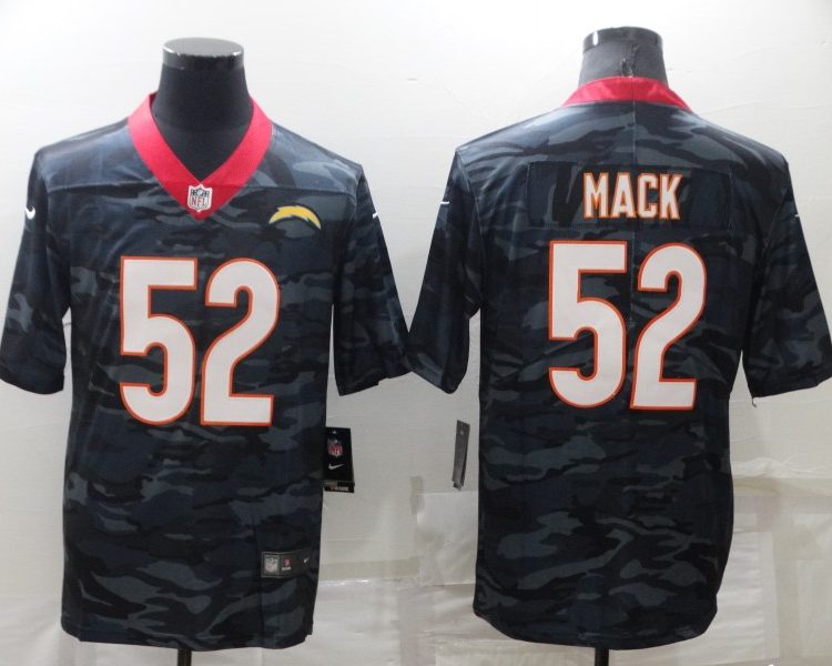 Men's Los Angeles Chargers Khalil Mack #52 Grey Camouflage Jersey