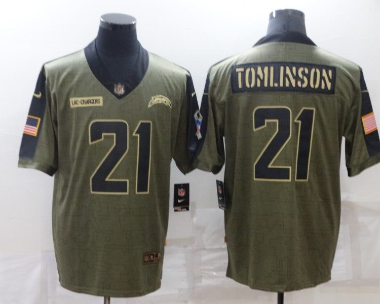 Men's Los Angeles Chargers LaDainian Tomlinson #21 Brown Jersey