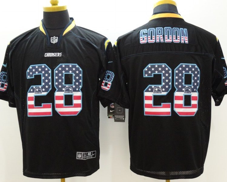 Men's Los Angeles Chargers Melvin Gordon III #28 Black Jersey