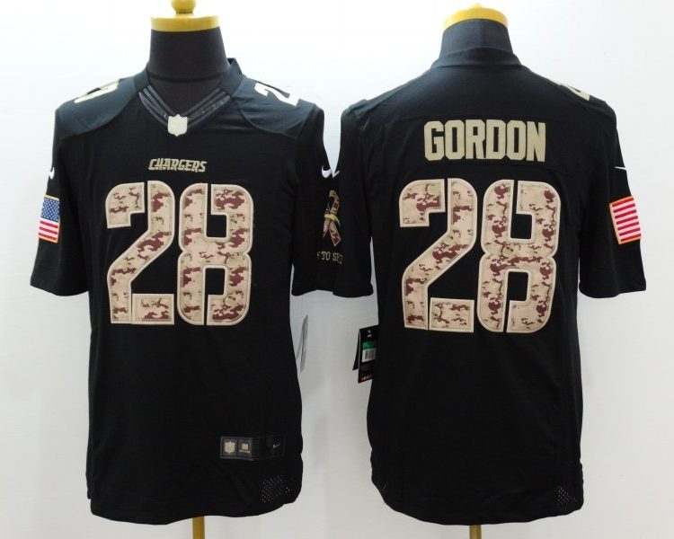 Men's Los Angeles Chargers Melvin Gordon III #28 Black Jersey