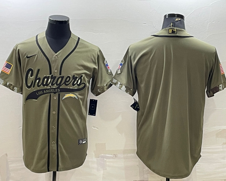 Men's Los Angeles Chargers Olive 2022 Salute To Service Limited Blank Jersey