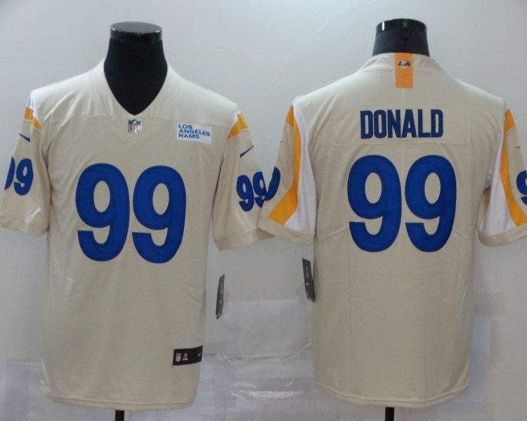 Men's Los Angeles Rams Aaron Donald #99 Beige Vapor Limited Jersey