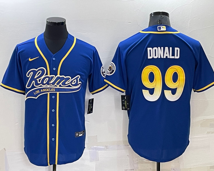 Men's Los Angeles Rams Aaron Donald #99 Blue Jersey Joint Edition